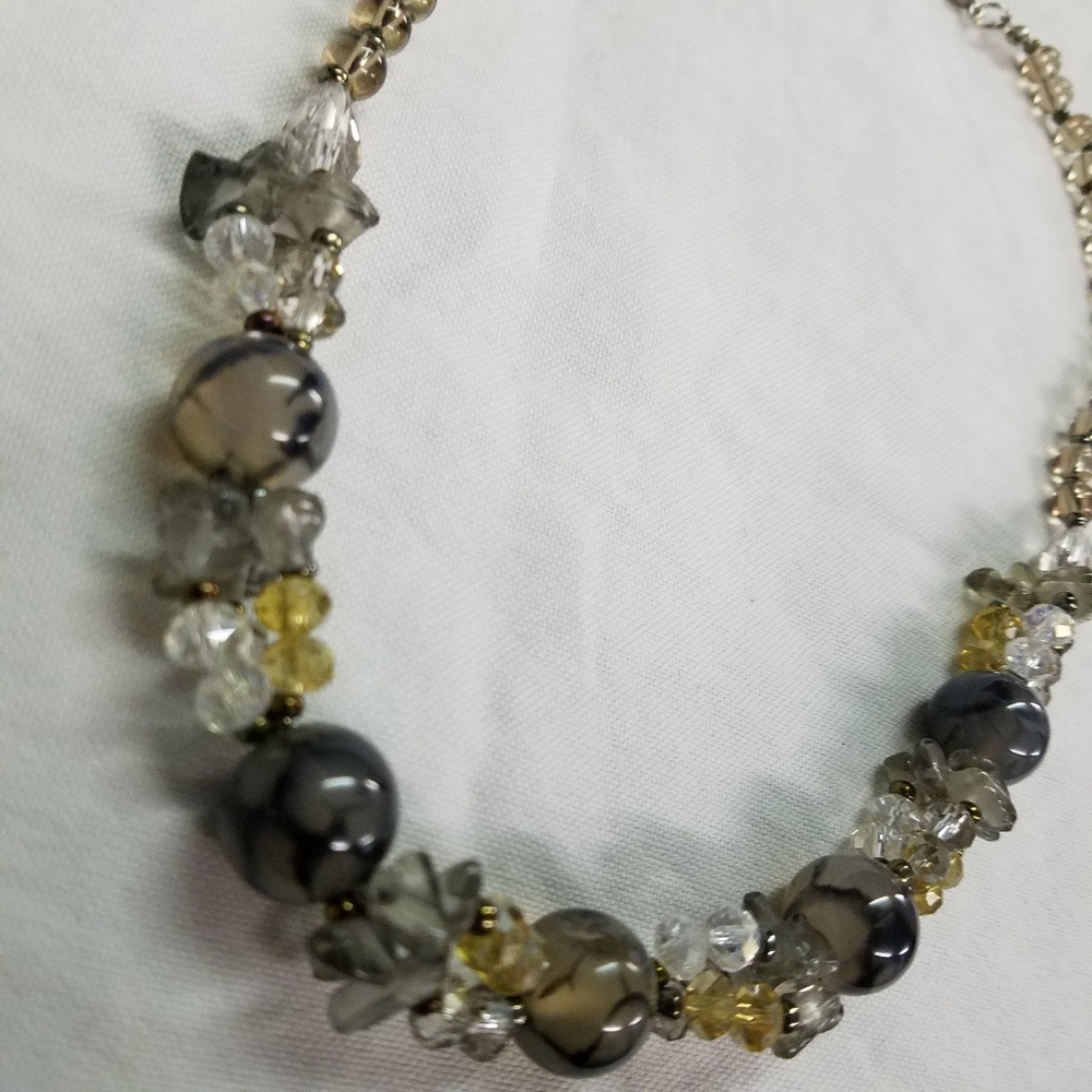 Stone & Glass Beaded Necklace - Picture 3 of 6